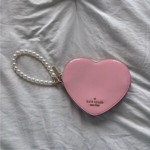 Kate Spade Pink Heart Pearl Wristlet